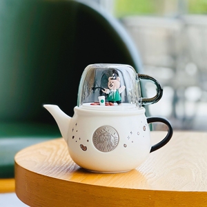星巴克咖啡环保杯子魔法师小熊可爱创意陶瓷玻璃咖啡马克水杯茶壶