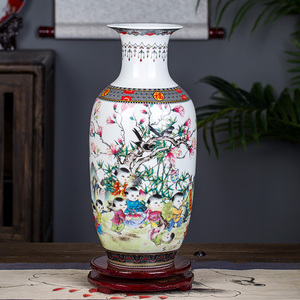 景德镇陶瓷器中式恭喜发财花瓶装饰摆件家居客厅瓷器插花瓶新品