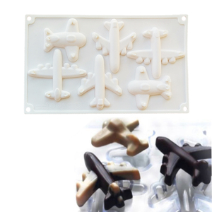 新款卡通蛋糕装饰6连立体飞机硅胶模具巧克力3D趣味家用烘焙工具
