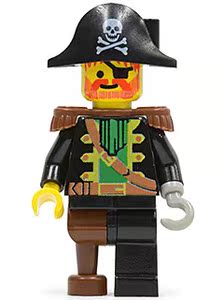 乐高Lego 海盗系列 人仔 pi055 红胡子海盗船长 1989年绝版
