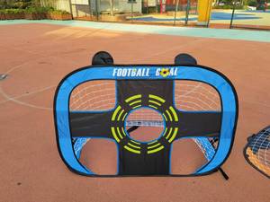 新款儿童室内折叠人型足球网框户外青少年便携式训练足球门两用款