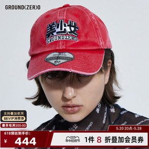 GROUND ZERO夏季新品潮流时尚美少女做旧水洗棒球帽301363