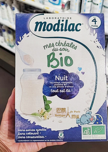 法国本土正品MODILAC茉蒂雅克部分水解谷物BIO晚安睡眠米粉 4个月