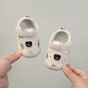夏季0-1岁男宝宝凉鞋学步鞋卡通软底6-12个月婴幼儿不掉防踢鞋子