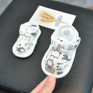 新生婴幼儿卡通布鞋凉鞋0-3-5六-7-12个月男女宝宝学步鞋子春夏季