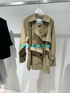 Lily国内专柜代购2023秋季新款修身西装领女风衣外套123350C1102
