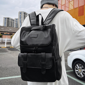 背包男士双肩包新款潮流大容量男生大学生休闲电脑包高中皮质书包