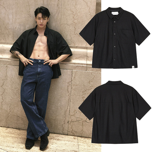 CK凯文克莱韩国代购24春夏新款男士休闲短袖衬衫薄外套J325337