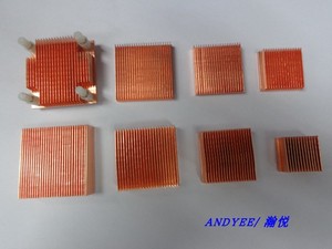 刨切定制铜散热片各种大小尺寸纯铜 芯片散热器电子元件散热器