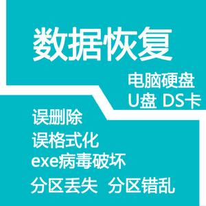 电脑数据恢复软件  U盘提示格式化 内存卡 硬盘 exe病毒 误删 误