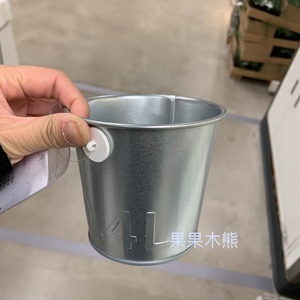 果果木熊重庆宜家国内代购IKEA2克巴装饰用花盆金属银色