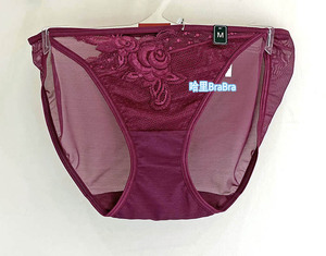 泰国BSC三角裤女 紫红色 花朵刺绣 低腰女士内裤 舒适柔软 性感