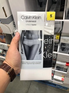 美国超市Calvin Klein CK大宽边纯棉女士中低腰包臀三角内裤3条装