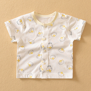 夏季哈咪奇婴儿薄款上衣新生宝宝空调服男女儿童短袖卡通单衣汗衫