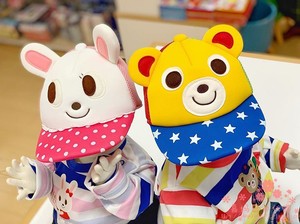 国现mikihouse7折日本代购甜馨同款小熊小兔遮阳帽12-9107-970