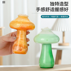 创意蘑菇杯个性奶茶瓶一次性PET网红饮料鲜榨果汁杯PET塑料打包瓶