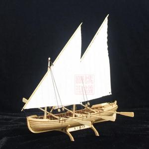 1:50双桅木质工作艇、救生艇-古典木质帆船模型拼装套材礼品手工