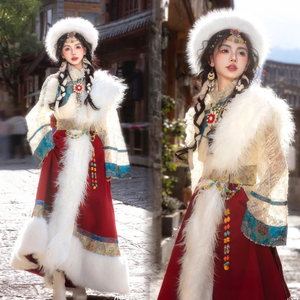藏族新款云南大理网红同款藏袍影楼写真主题民族风旅拍摄影服装
