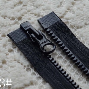 外套塑料黑拉锁 3号树脂单开拉链 黑织带30-100cm 塑料门襟黑链条