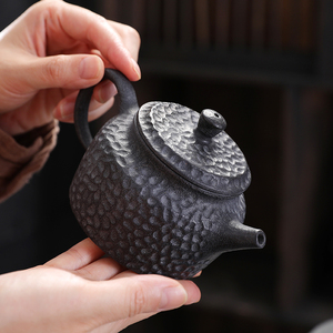 天然冰碛岩茶壶中式复古家用纯手工石壶泡茶单壶石头养生功夫茶具
