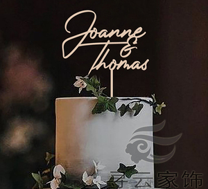 个性定制英文名字母牌婚礼摆件cake topper蛋糕插牌婚纱摄影