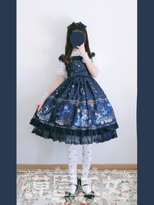 草莓巫女原创Lolita裙设计爱丽丝梦幻之境jsk印花公主连衣裙