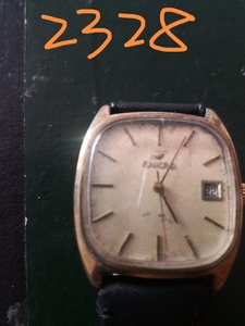 二手表古董表收藏表机械表瑞士表英格自动方盘2165机芯蒙子有裂