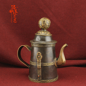 西藏民族特色尼泊尔纯手工铜壶 藏式茶壶 酒壶 酥油壶 水壶 摆件