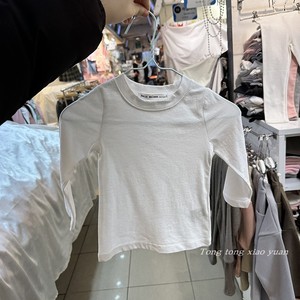 韩国代购童装Petit春男女童圆领季莫代尔舒适打底超薄儿童长袖T恤