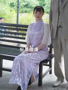 2024新款夏季倒大袖古法长款民国日常旗袍少女轻款气质订婚小礼服