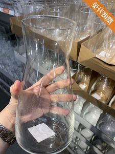 国内上海宜家正品代购卡拉夫餐用水瓶透明玻璃1公升饮料瓶花瓶