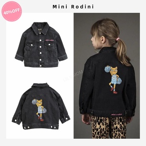 瑞典Mini rodini 秋冬男女宝宝复古太空猫牛仔夹克外套