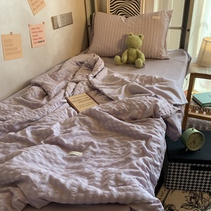 小泡泡水洗棉被套四件套单人学生宿舍寝室床单三件套床上用品被罩