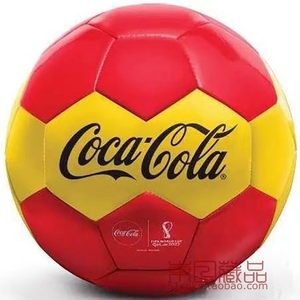 全新正品2022卡塔尔足球世界杯可口可乐限量版纪念足球 5号红黄款