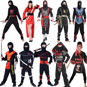 万圣节成人服装cosplay黑色忍者服日本勇士武士刺客儿童夜行衣服