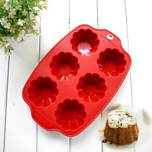 出口法国 布莉歐布里欧修6连花形 硅胶蛋糕模具饼干烘焙模具