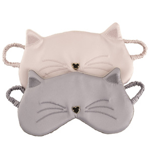 【吉井家】日本系眼罩小猫咪耳朵爱心金扣午休旅行轻便携绒面遮光