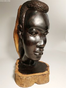 新品限量非洲黑木雕人像雕酋长 肯尼亚 原生态乌木雕家装W办公摆