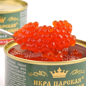 包邮俄罗斯进口沙皇牌合成马哈鱼籽红鱼子酱罐头沙拉料理寿司食品