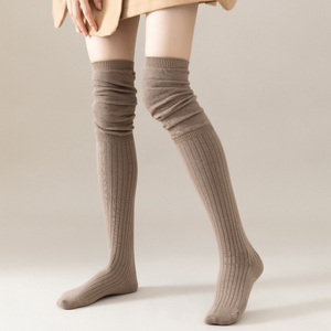 过膝袜女纯棉长筒堆堆袜秋冬靴子叠穿显瘦大腿护膝盖高筒保暖长袜