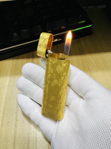 正品卡地亚打火机Cartier二手充气打火机珍藏版小金条纯铜镀金