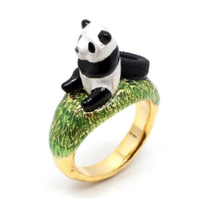 日本代购 gargle 可爱大熊猫 戒指 指环