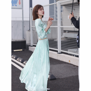 LIN张林超 收腰蕾丝半裙套装女新款2024名媛风优雅温柔时髦套装