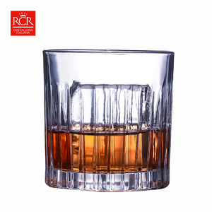 RCR257850 进口水晶RCR威士忌杯酒吧条纹冰球杯 复古洋酒鸡尾酒杯