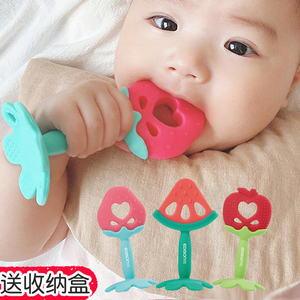 日本KJC婴儿磨牙硅胶牙胶 水果西瓜草莓苹果咬咬胶安抚玩具3个月+