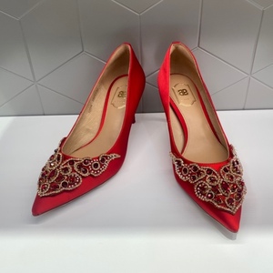 专柜正品Tata/他她春秋季新款红色婚鞋新娘鞋宴会高跟鞋女鞋7DDI6