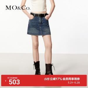 MOCO洗水土耳其棉高腰短裤不对称裙裤美式设计感裤子摩安珂