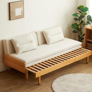 折叠沙发床两用客厅小户型实木单人床多功能榻榻米简易伸缩抽拉床