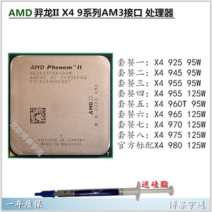 AMD羿龙II X4 965 970 975 955 黑盒版 AM3 X4 945 925 95W CPU