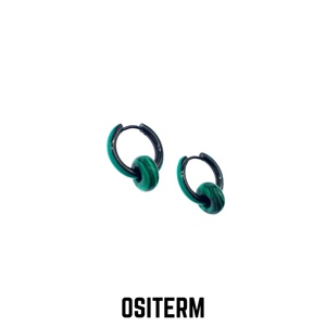 OSITERM限定新款玉石绿色耳环男女耳饰圣诞礼物小众高级感饰品